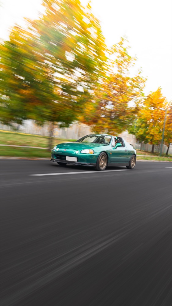 Honda CR-X del Sol en rolling shot durante una sesión de otoño en Santiago, foto 07
