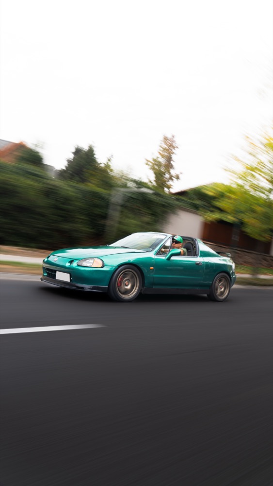 Honda CR-X del Sol en rolling shot durante una sesión de otoño en Santiago, foto 08